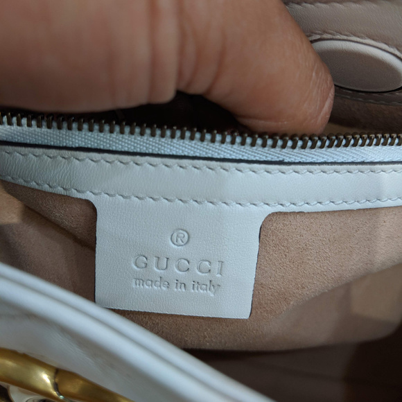 Gucci Marmont Chevron White Leather Shoulder Bag - Picture 8 of 8
